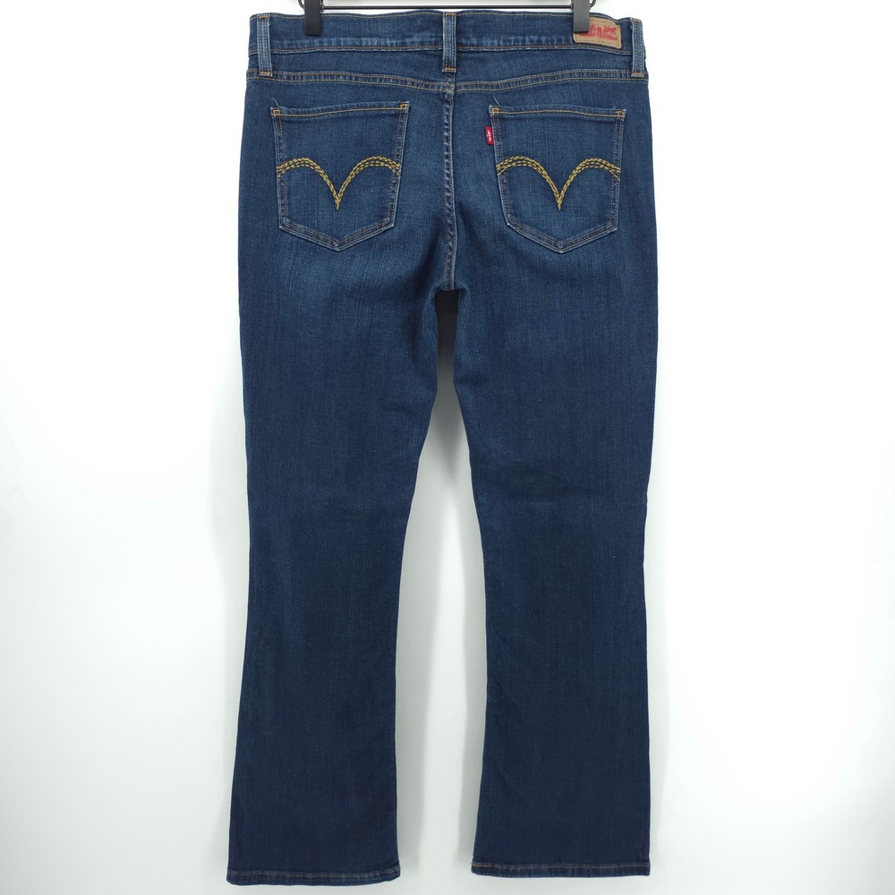 Levi's 524 Too Superlow Womens Jeans 33x31 Blue Dark Wash Y2K Bootcut - Picture 3 of 10